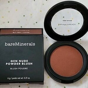 Bare Minerals Gen nude powder blush “but first, coffee” blush bronzer contour